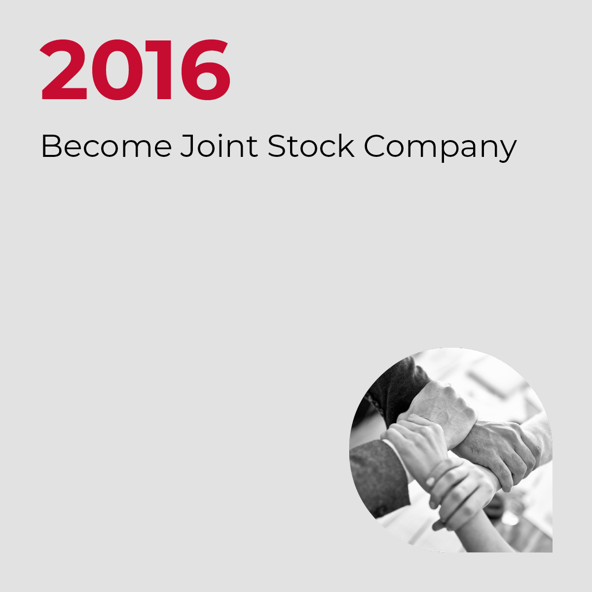 2016, Become Joint Stock Company