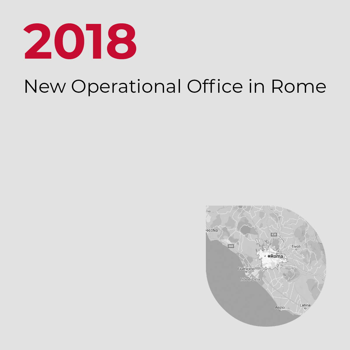 2018, New Operational Office in Rome