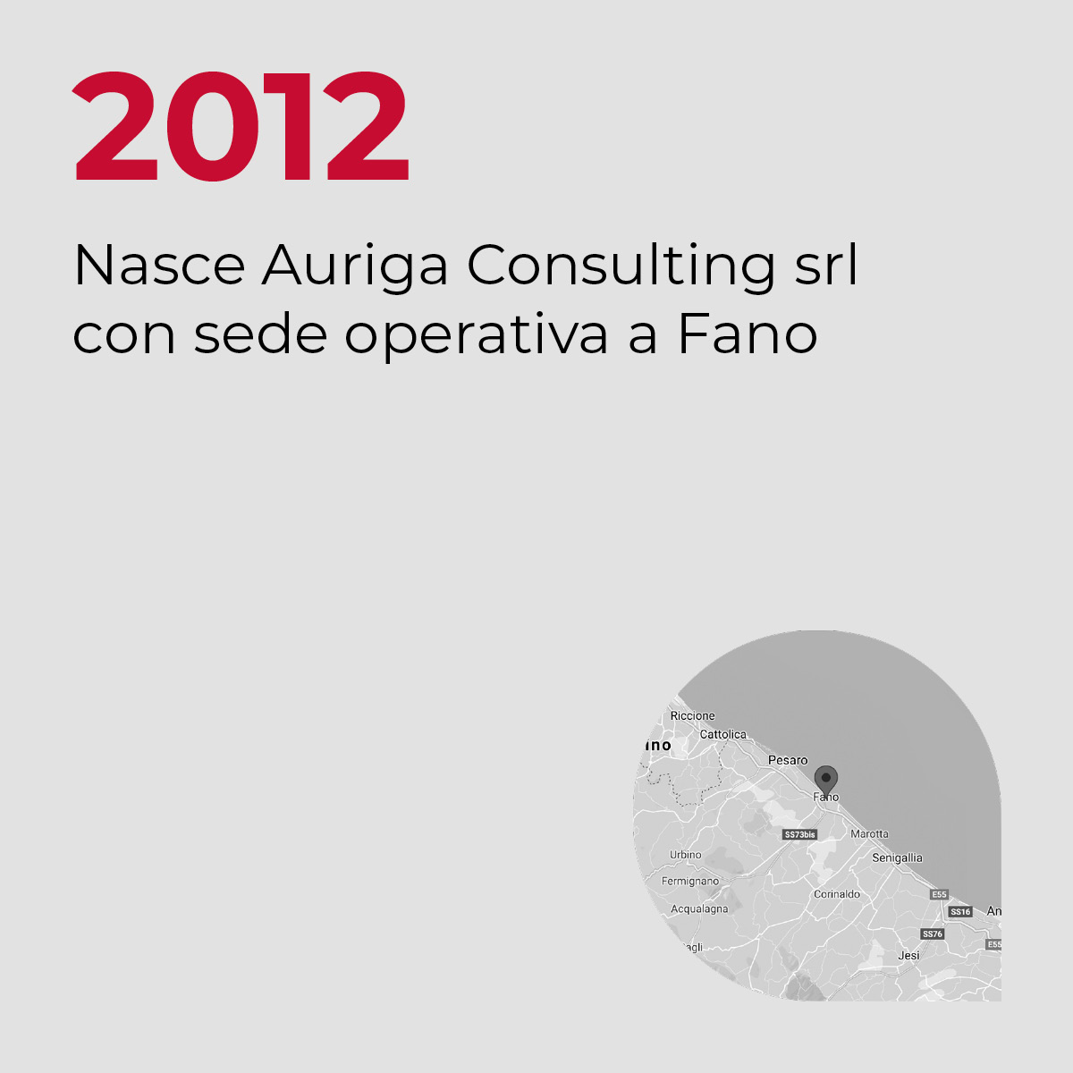 2012, Nasce Auriga Consulting srl con sede operativa a Fano